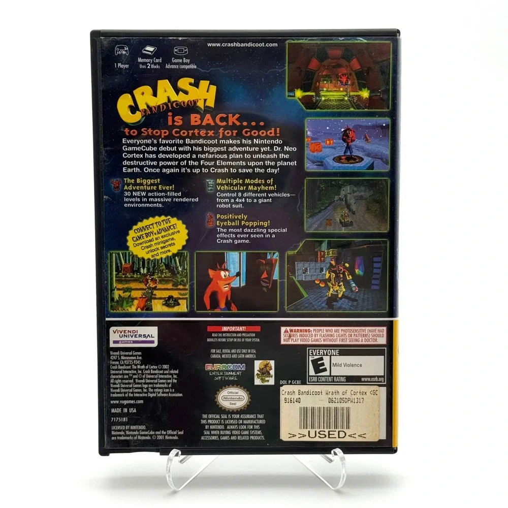 Crash Bandicoot The Wrath of Cortex Nintendo GameCube CIB Game